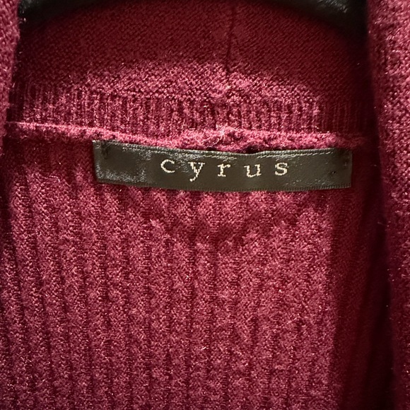 Cyrus Women's burgundy Open Front Cardigan - Picture 3 of 5